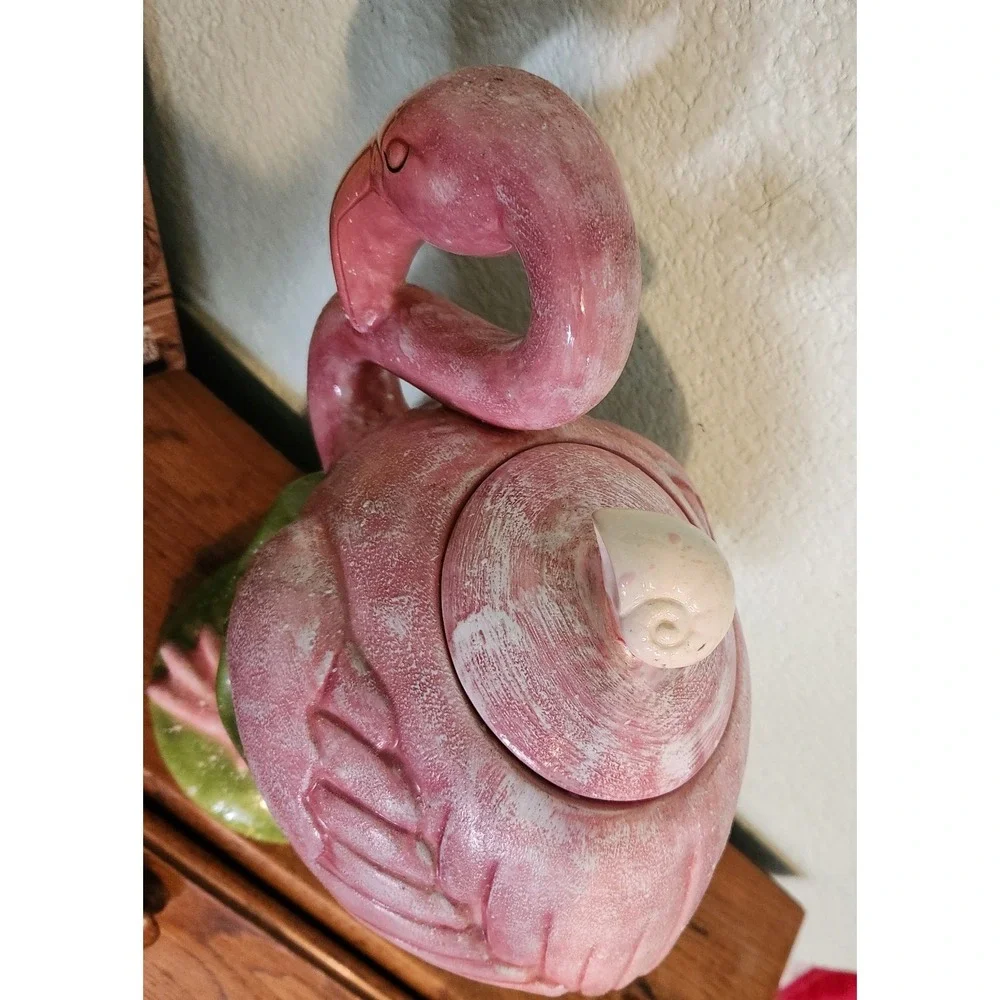 Department 56  Pink Flamingo Cookie Jar 14